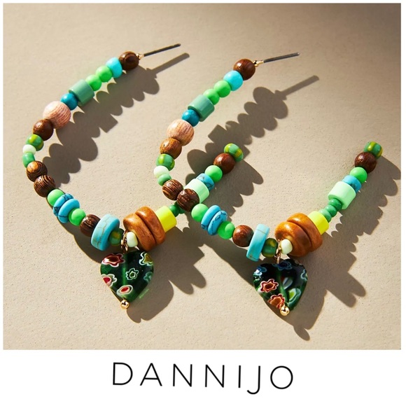 DANNIJO Jewelry - Dannijo Nars Beaded hoop earrings NWT